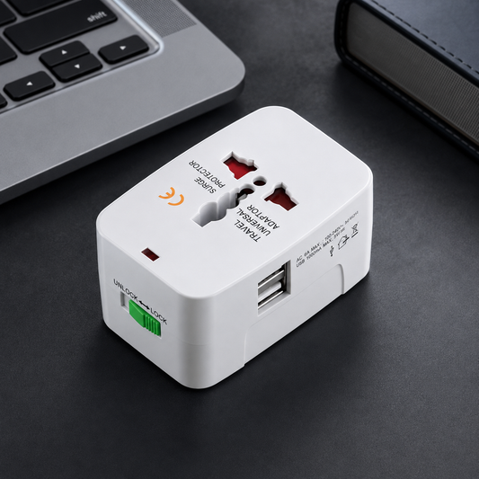 Universal Travel Adapter With Dual Usb Charger Ports - International Multipurpose