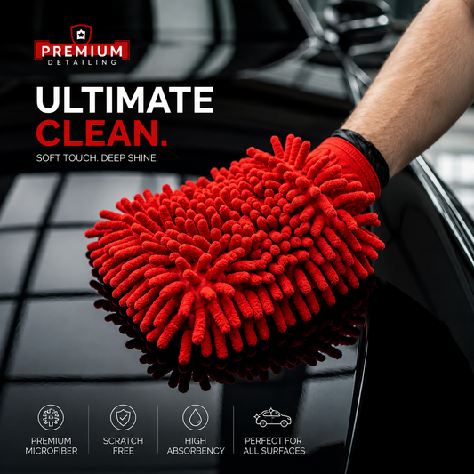 Microfiber Chenille Car Wash Glove For Scratch-free Cleaning And Detailing