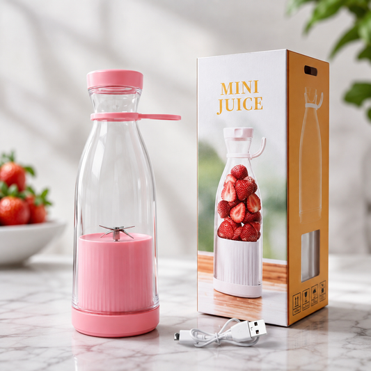 Blender Portable Juicer For Smoothie  Juice  Vegetable Shakes With 6 Blades Wireless Charging Mini Personal Size Mixer Bottle Grinder 420 Ml Multicolor
